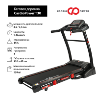 Беговая дорожка CardioPower T30 - Интернет магазин тренажеров и спортивных товаров Ural Fitness в Екатеринбурге Урал Фитнес продажа тренажеров беговая дорожка велотренажер эллиптический тренажер теннисный стол электромобиль велосипед батут для детей снегокат санки