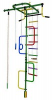 Детский домашний спорткомплекс "Марс" (распорный) Зеленый-Радуга - Интернет магазин тренажеров и спортивных товаров Ural Fitness в Екатеринбурге Урал Фитнес продажа тренажеров беговая дорожка велотренажер эллиптический тренажер теннисный стол электромобиль велосипед батут для детей снегокат санки