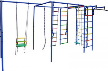 Детский спортивный комплекс уличный "Контур-1Н ПЛЮС" синий-радуга - Интернет магазин тренажеров и спортивных товаров Ural Fitness в Екатеринбурге , Москва, Московская область Урал Фитнес продажа тренажеров беговая дорожка велотренажер эллиптический тренажер теннисный стол велосипед батут для детей 