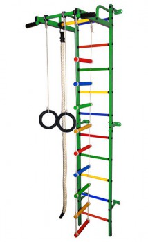 Детский спортивный комплекс "Карапуз" зеленый-радуга - Интернет магазин тренажеров и спортивных товаров Ural Fitness в Екатеринбурге , Москва, Московская область Урал Фитнес продажа тренажеров беговая дорожка велотренажер эллиптический тренажер теннисный стол велосипед батут для детей 
