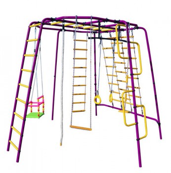 Детский спортивный комплекс уличный "Спутник-1Z Плюс" фиолетовый-желтый - Интернет магазин тренажеров и спортивных товаров Ural Fitness в Екатеринбурге , Москва, Московская область Урал Фитнес продажа тренажеров беговая дорожка велотренажер эллиптический тренажер теннисный стол велосипед батут для детей 