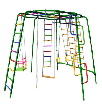 Детский спортивный комплекс уличный "Спутник-1Z Плюс" зеленый-радуга - Интернет магазин тренажеров и спортивных товаров Ural Fitness в Екатеринбурге , Москва, Московская область Урал Фитнес продажа тренажеров беговая дорожка велотренажер эллиптический тренажер теннисный стол велосипед батут для детей 