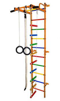 Детский спортивный комплекс "Карапуз" оранжевый-радуга - Интернет магазин тренажеров и спортивных товаров Ural Fitness в Екатеринбурге , Москва, Московская область Урал Фитнес продажа тренажеров беговая дорожка велотренажер эллиптический тренажер теннисный стол велосипед батут для детей 