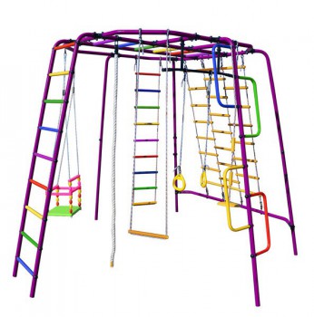 Детский спортивный комплекс уличный "Спутник-1Z Плюс" фиолетовый-радуга - Интернет магазин тренажеров и спортивных товаров Ural Fitness в Екатеринбурге , Москва, Московская область Урал Фитнес продажа тренажеров беговая дорожка велотренажер эллиптический тренажер теннисный стол велосипед батут для детей 