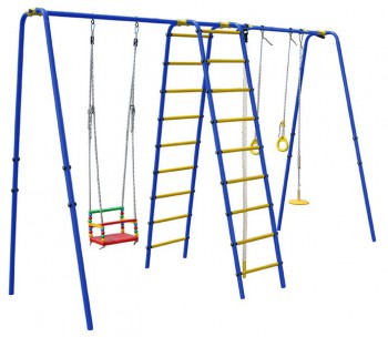 Детский спортивный комплекс уличный "Дружба-1Р Плюс" синий-желтый - Интернет магазин тренажеров и спортивных товаров Ural Fitness в Екатеринбурге , Москва, Московская область Урал Фитнес продажа тренажеров беговая дорожка велотренажер эллиптический тренажер теннисный стол велосипед батут для детей 