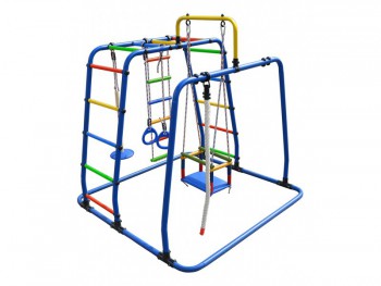 Детский спортивный комплекс "Игрунок" синий-радуга - Интернет магазин тренажеров и спортивных товаров Ural Fitness в Екатеринбурге , Москва, Московская область Урал Фитнес продажа тренажеров беговая дорожка велотренажер эллиптический тренажер теннисный стол велосипед батут для детей 