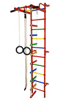 Детский спортивный комплекс "Карапуз" красный-радуга - Интернет магазин тренажеров и спортивных товаров Ural Fitness в Екатеринбурге , Москва, Московская область Урал Фитнес продажа тренажеров беговая дорожка велотренажер эллиптический тренажер теннисный стол велосипед батут для детей 