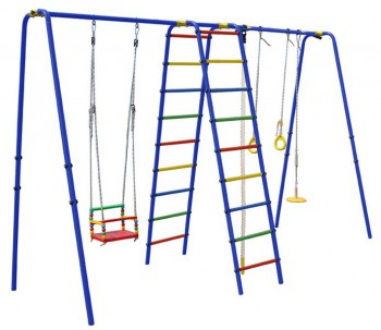 Детский спортивный комплекс уличный "Дружба-1Р Плюс" синий радуга - Интернет магазин тренажеров и спортивных товаров Ural Fitness в Екатеринбурге , Москва, Московская область Урал Фитнес продажа тренажеров беговая дорожка велотренажер эллиптический тренажер теннисный стол велосипед батут для детей 