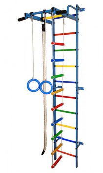 Детский спортивный комплекс "Карапуз" синий-радуга - Интернет магазин тренажеров и спортивных товаров Ural Fitness в Екатеринбурге , Москва, Московская область Урал Фитнес продажа тренажеров беговая дорожка велотренажер эллиптический тренажер теннисный стол велосипед батут для детей 