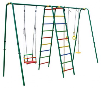 Детский спортивный комплекс уличный "Дружба-1Р Плюс" зеленый-радуга - Интернет магазин тренажеров и спортивных товаров Ural Fitness в Екатеринбурге , Москва, Московская область Урал Фитнес продажа тренажеров беговая дорожка велотренажер эллиптический тренажер теннисный стол велосипед батут для детей 