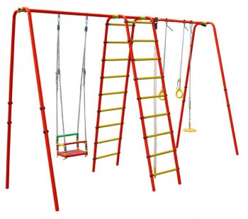 Детский спортивный комплекс уличный "Дружба-1Р Плюс" красный-желтый - Интернет магазин тренажеров и спортивных товаров Ural Fitness в Екатеринбурге , Москва, Московская область Урал Фитнес продажа тренажеров беговая дорожка велотренажер эллиптический тренажер теннисный стол велосипед батут для детей 