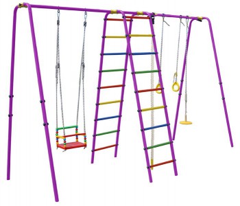 Детский спортивный комплекс уличный "Дружба-1Р Плюс" фиолетовый-радуга - Интернет магазин тренажеров и спортивных товаров Ural Fitness в Екатеринбурге , Москва, Московская область Урал Фитнес продажа тренажеров беговая дорожка велотренажер эллиптический тренажер теннисный стол велосипед батут для детей 